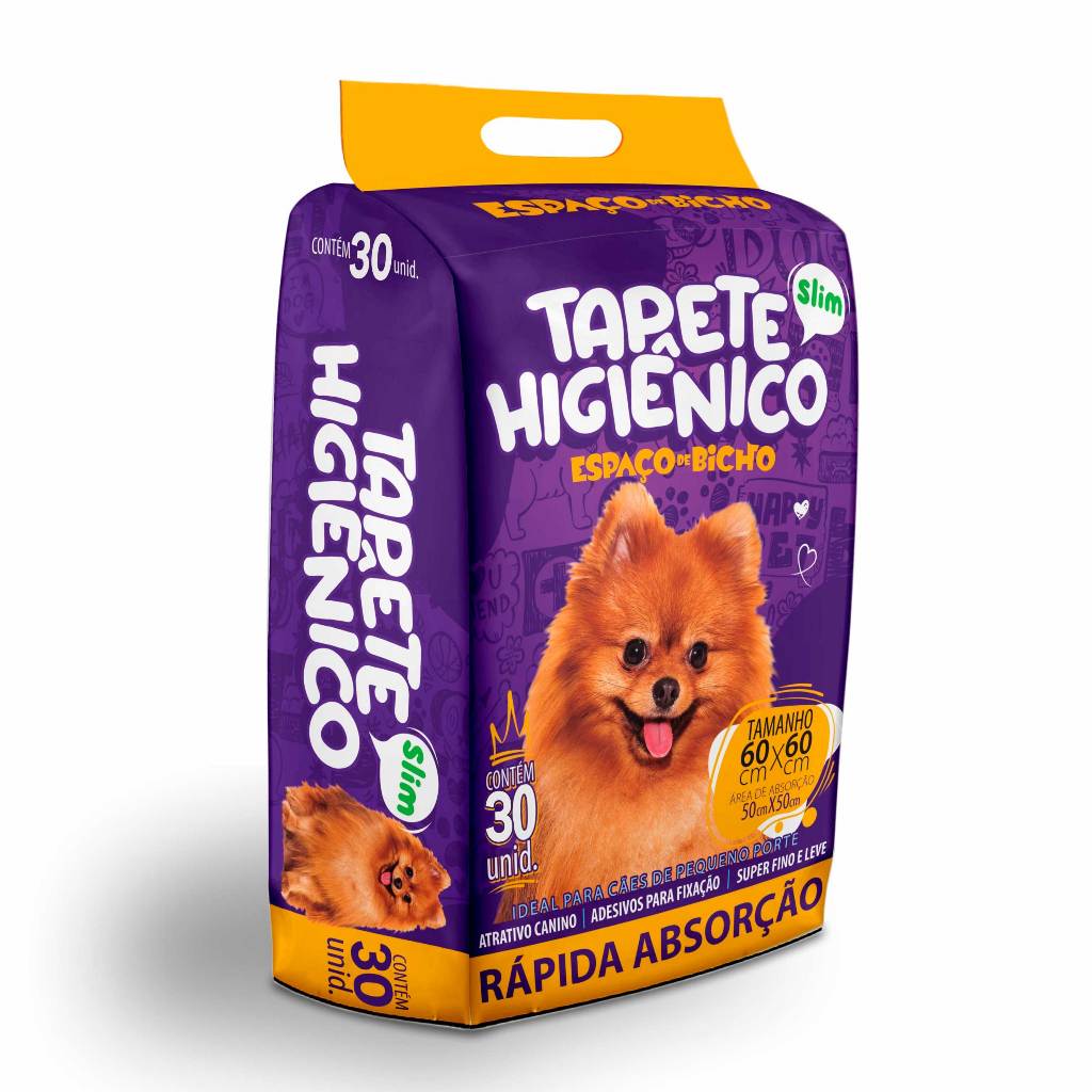 Tapete Higienico - Espaço de Bicho P/ Cães E Gatos 60x60 Com 30 uni